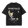 Washed T-shirt Horror Silent Hill Paradise Night Hip-hop T-shirt Street Street Short-sleeved Printed Top Men