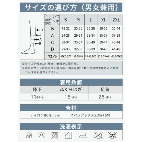 Mediken [General Medical Device] Compression Socks, Unisex, Calf Support, Compression Stockings, Promotes Blood Circulation, Reduces Swelling, Lymphat