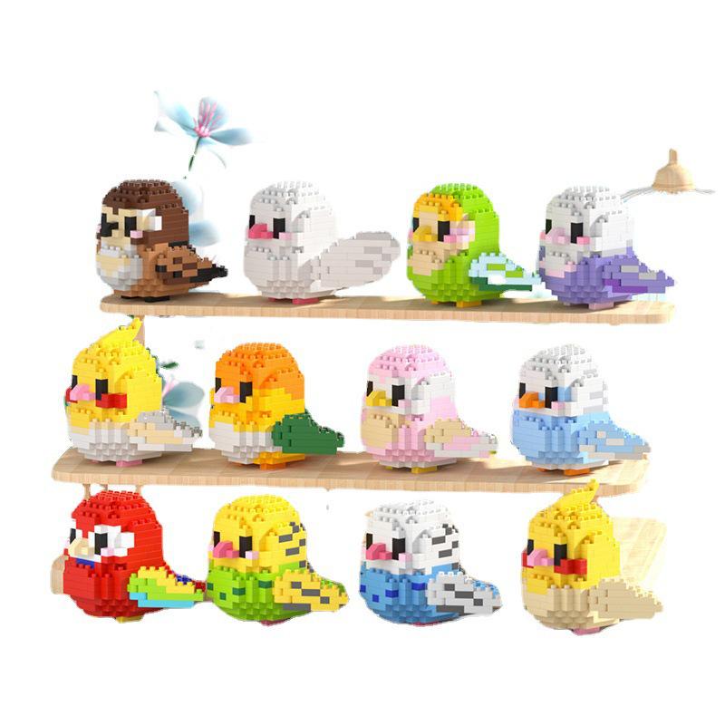 Совместимая с Lego игрушка для самостоятельной сборки из микроблоков в виде мультяшной птицы