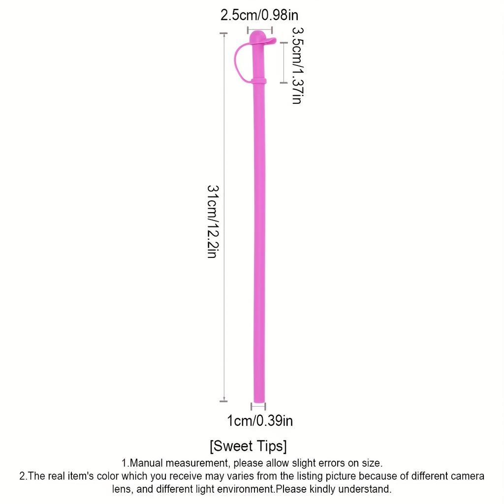 D5 6 Pack Silicone Straws with Cap Lids - 31cm/12 In Long Reusable Replacement Straw, Fit for 40 Oz 30 Oz Tumbler/Water Bottle