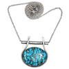Ожерелье Бирюзовый Медный Кулон Синие Серебряные Украшения Украшения из Кристаллов