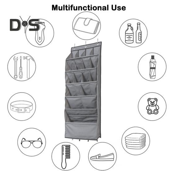 Door Shoe Organizer Hanging Bag Large Capacity Easy Access Simple Installation Versatile Shoe Holder Storage Bag