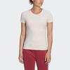Adidas Футболка WE 3S Slim с тремя полосками, облегающая спортивная футболка с круглым вырезом и коротким рукавом, женские топы розового цвета GD3038