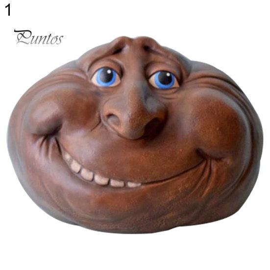 Небольшие садовые скульптуры в виде улыбающегося камня