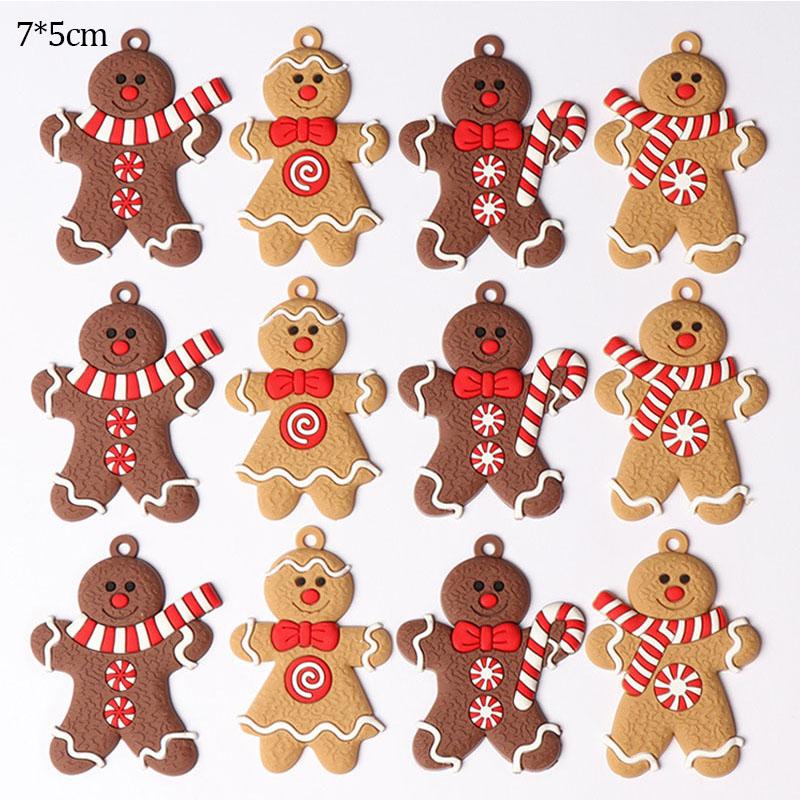 Очаровательный Декор Популярная Рождественская Елка 12 Шт. Орнамент Рекламный Пряничный Человечек Рождественская Елка Красота Подвеска Великобритания Висит