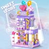 Конструктор Город Магазин Сладостей Пряничный Домик Модель Набор Декор для Стола Детские DIY Игрушки Рождественский Подарок на День Рождения