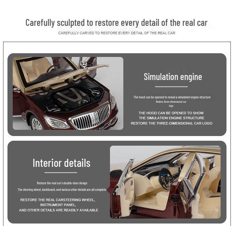 1:24 Mercedes-Benz Maybach S680 Alloy Model Car Ornament