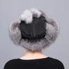 Женская шапка из натурального лисьего меха с меховыми шариками, женские корейские зимние шапки из натурального меха енота, теплая шапка-бомбер для девочек с ушами на лыжах, велоспорте, снежная шапка-бомбер
