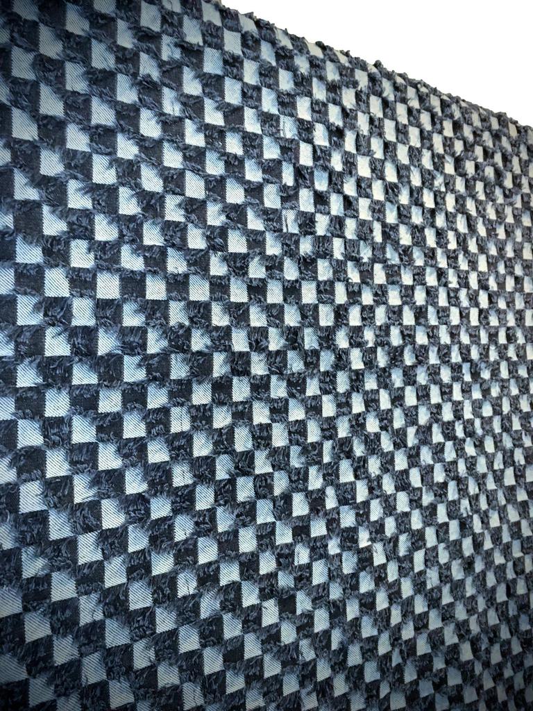 Джинсовая бахрома Дизайн Джинсовая ручная работа Джинсовая тонкая Хлопковая джинсовая ткань Лоскуты 2 блока ткани, Обрезки, Ткань, (Набор Проверка)