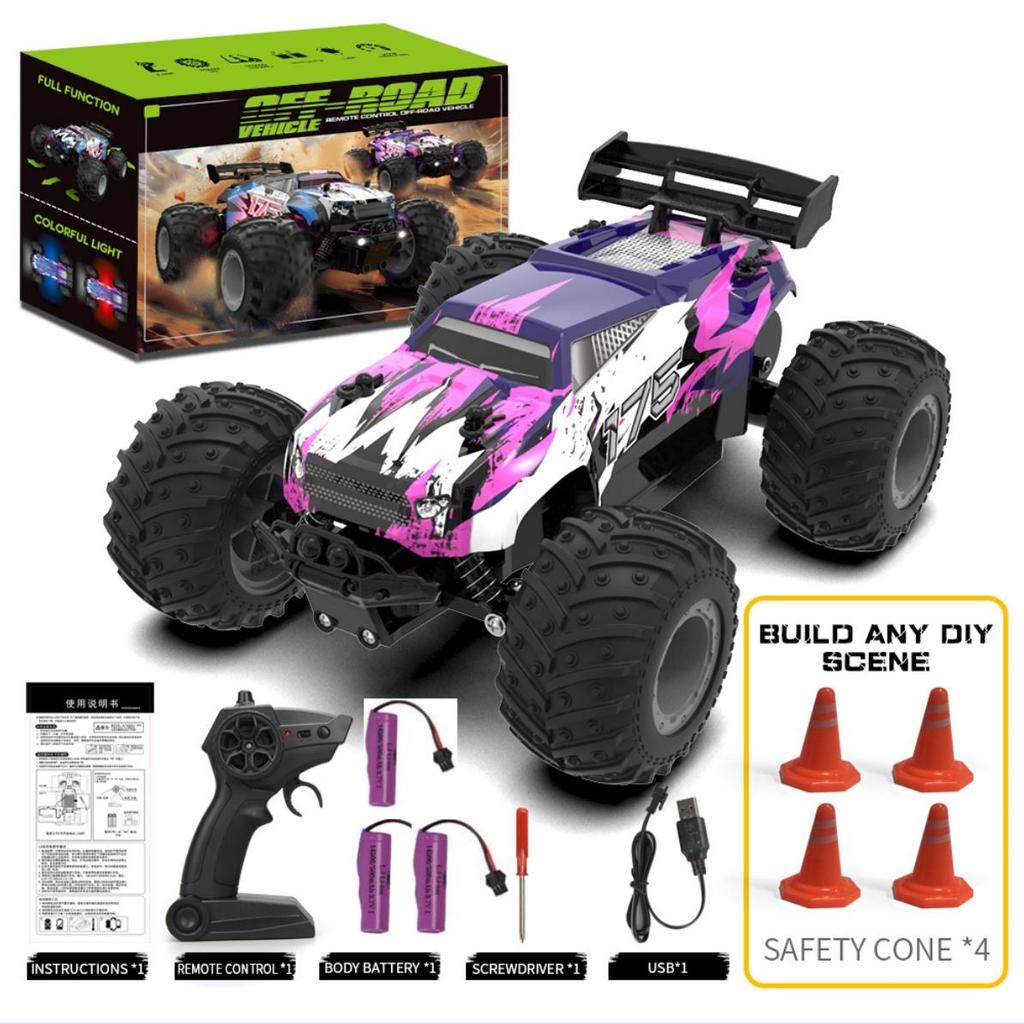 AAYC1 JJRC Q175 1:18 20 Km/h 2.4GHz Remote Control Car With LED Light Off Road Remote Control Cars Drift Monster Truck Toys Car Gift