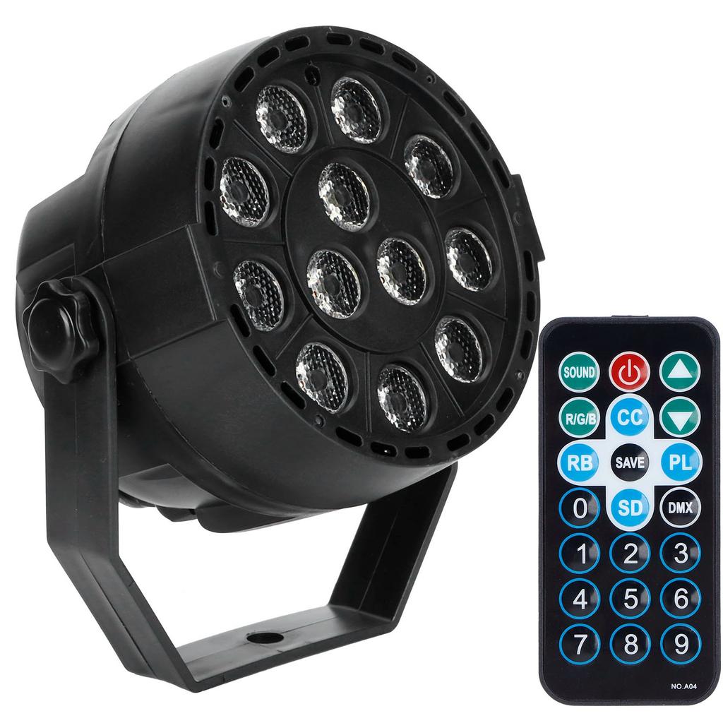 12LED Chips Spotlight RGB Sound Control Stage Light with Remote Control for Party KTV