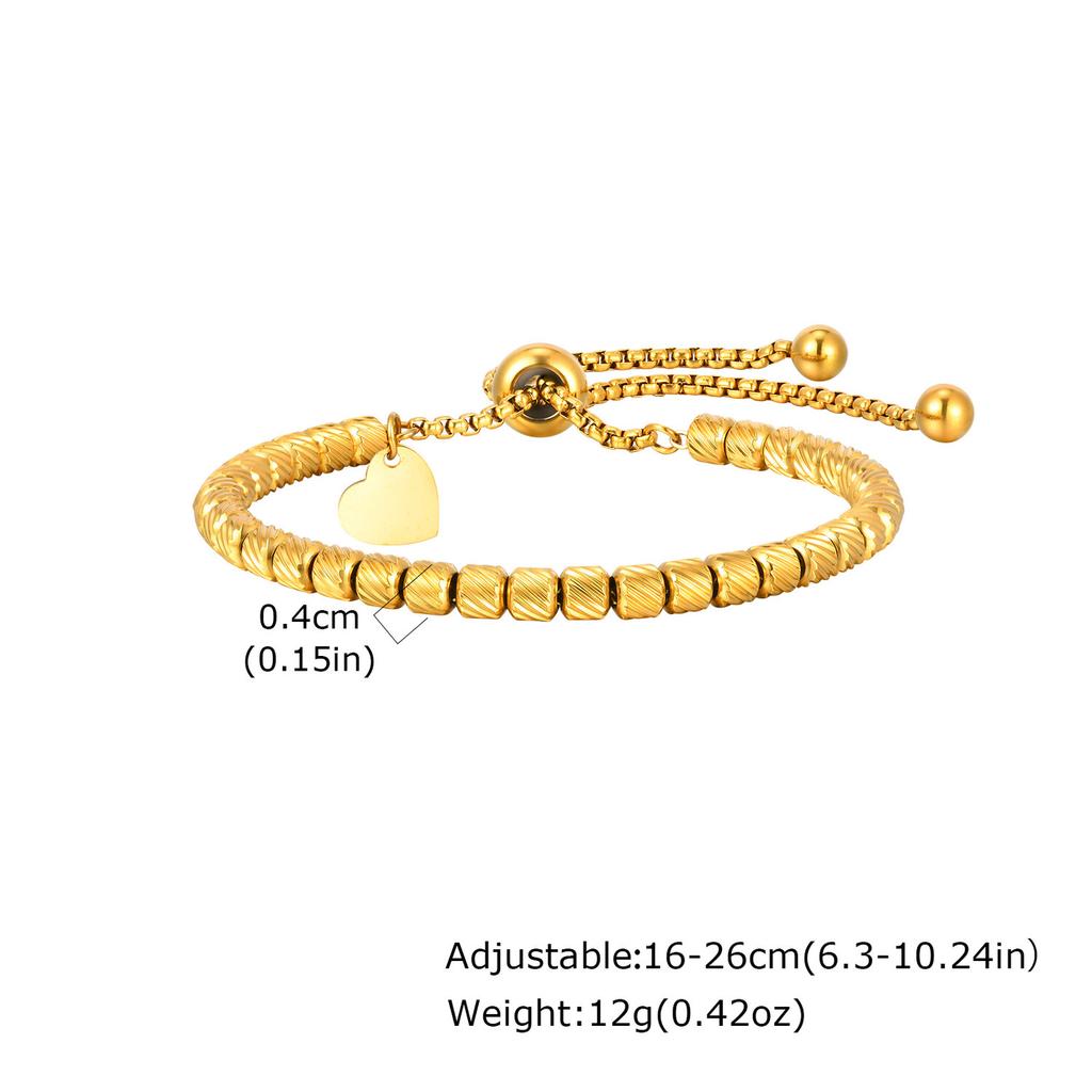 Beaded Bolo Bracelets, Tarnish Free Gold Plated Stainless Steel Adjustable,relationship Bracelets for His and Her Couple Jewelry