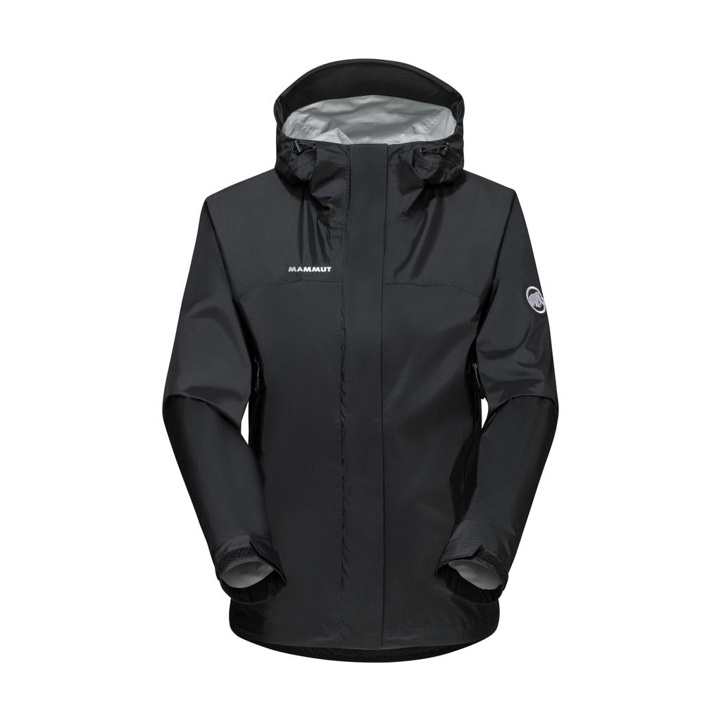 Куртка-дождевик с капюшоном Microlayer Hardshell, азиатская посадка Microlayer HS Hooded Jacket AF Женская черная [Mammut] 2.0 Женская / 2.0 1010-28661