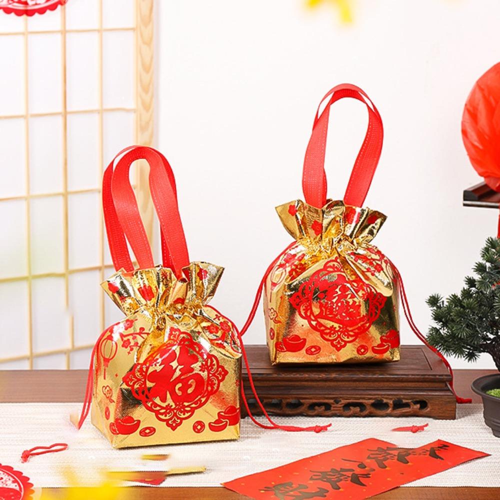 Eco-Friendly Drawstring Gift Bag Fu Character Goody Bag Wedding Gift Candy Bag Lunar New Year