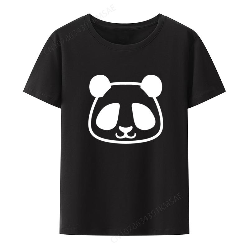 Panda Black and White Minimalist Pictogram Graphic T-shirts Funny Print Tee Printed T-shirt Hum