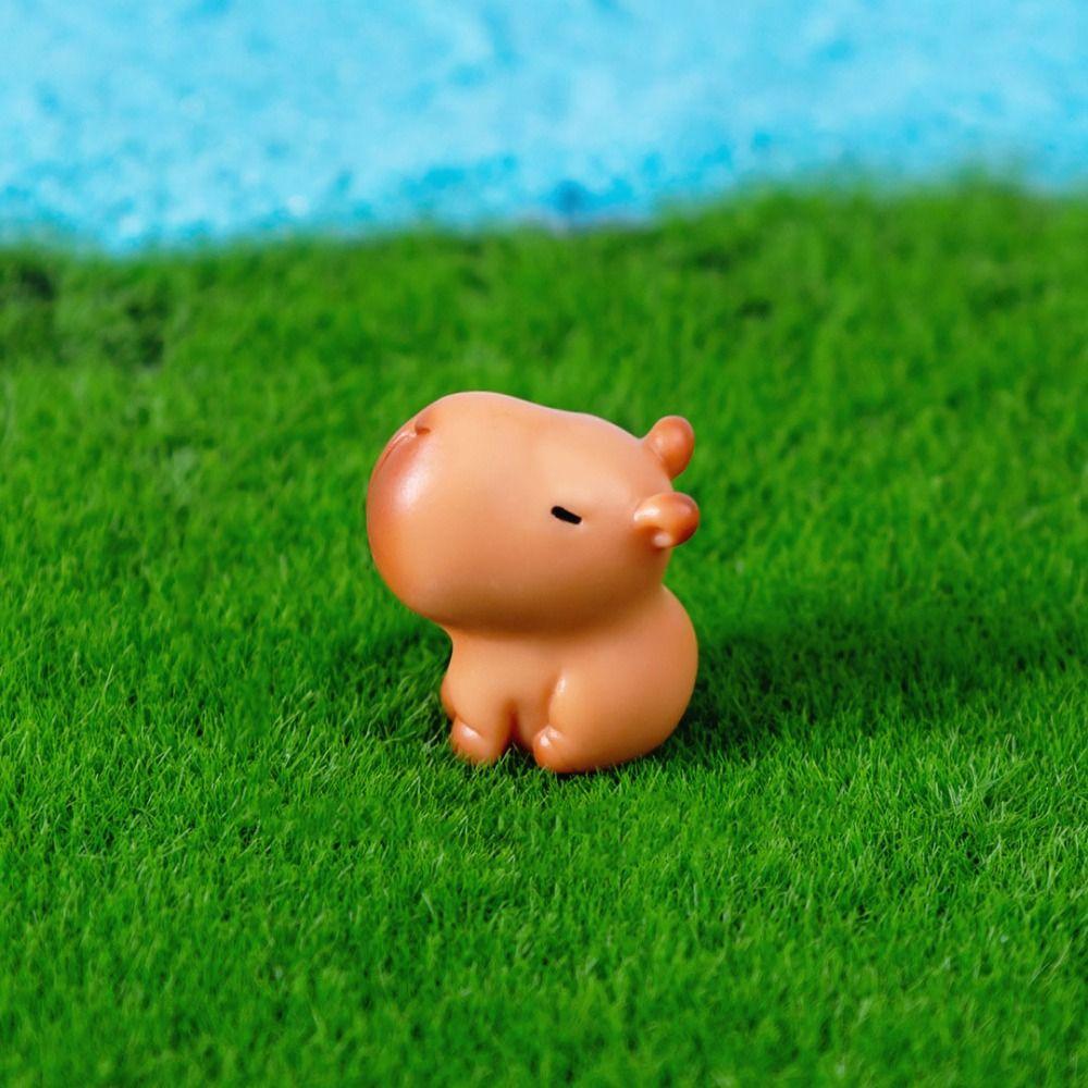 Resin Cartoon Capybara Statue DIY Mini Animals Figurine Party Festival