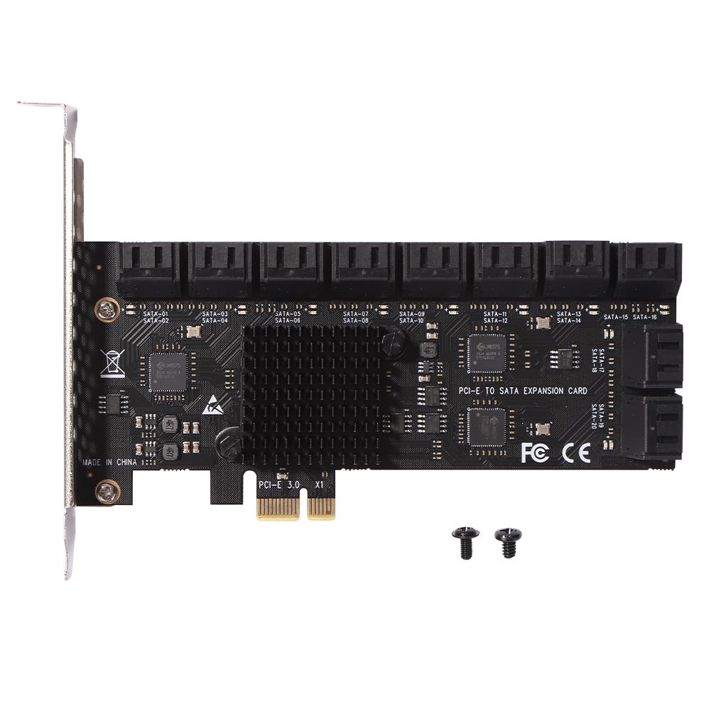 Expansion Card Port PCIE Expansion Card PCIE Adapter 20 Port 6Gbps PCI-Express X1 SATA3.0 Riser Expansion Card