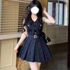 French College Style Sleeveless Blue Dress Children's 2026 New Small Temperament Fluffy Short Skirt Women's
