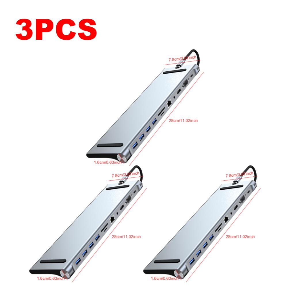 Док-станция USB C 11 в 1 Адаптер для ноутбука Картридер SD TF 4K HDMI-совместимый Для MacBook Pro/Air Dell HP Surface Lenovo ASUS