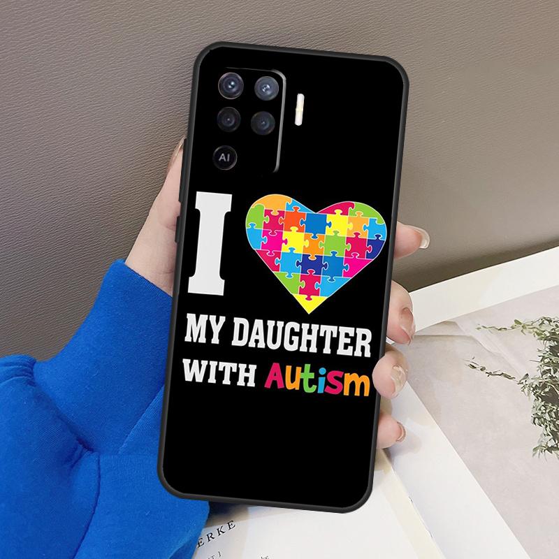 Autism Support Puzzle Case For Oppo A76 A16 A96 A17 A18 A60 A80 A40 A38 A58 A78 A98 A94 A74 A54 A15 A57 A77 A5 Pro
