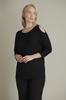 Women's Big Size Blouse Plus Size One Shoulder Open Black Blouse