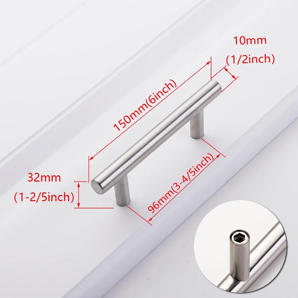 Black Golden Silver Handle Stainless Steel Kitchen Cabinet Door Knob Furniture Drawer Pull Hardware Pulls T Bar Handle
