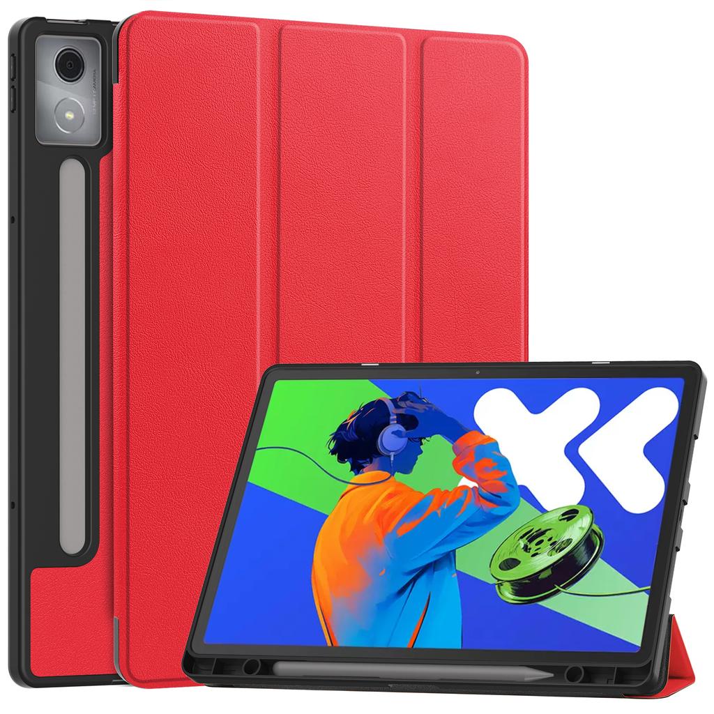 Для Lenovo Xiaoxin Pad Pro 12.7 (2025) Подставка Чехол Амортизирующий Кожаный Чехол для Планшета со Слотом для Ручки