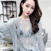 Hollow Korean Edition Sweater for Women Loose and Versatile Thin Outer Knitted Top