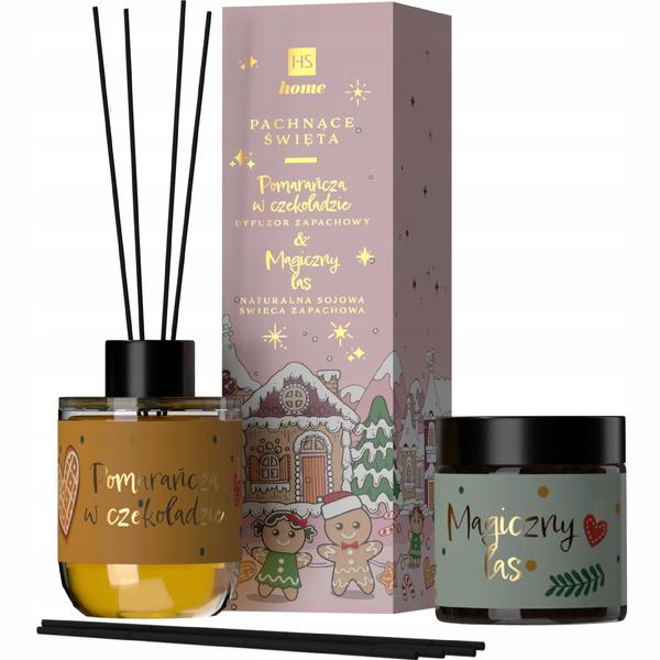 Hiskin Home Pachnące Święta Zestaw [Świeca 100Ml + Dyfuzor 80Ml] Różowy