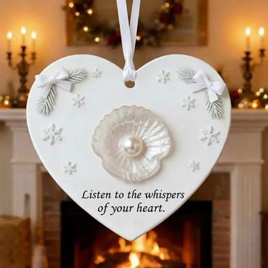 Сердечные Вдохновения Рождественское Украшение Ракушка Олень Стрекоза Лапа Перо Тюльпан Подвеска в Форме Сердца для Подвешивания на Рождественскую Елку Декор для Праздничной Вечеринки