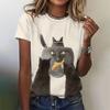 3D Printed Funny Cat T-Shirt For Women Cute Pet Animal Pattern Tees Summer Casual Short Sleeves Oversized T Shirts O-Neck Tops