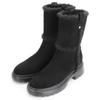 STUART Fashion Track Sole Boa Half Boots Black Suede [JILL SHOES] Boots, 6590,