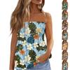 Летние топы-трубы для женщин, милая сексуальная футболка без рукавов с открытыми плечами и цветочным принтом