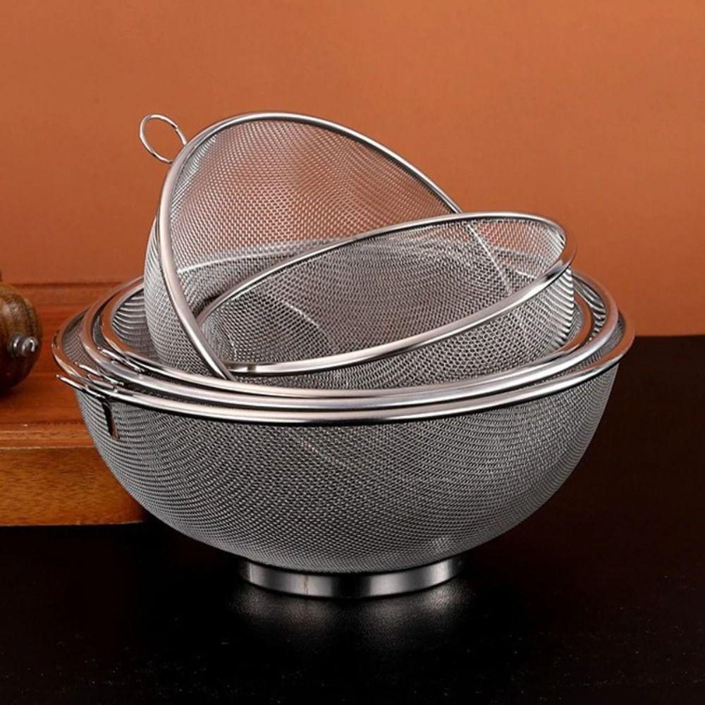 Rice Washing Mesh Colander Stainless Steel Fruit Sink Colander Mesh Kitchen Strainer Cooking Tools