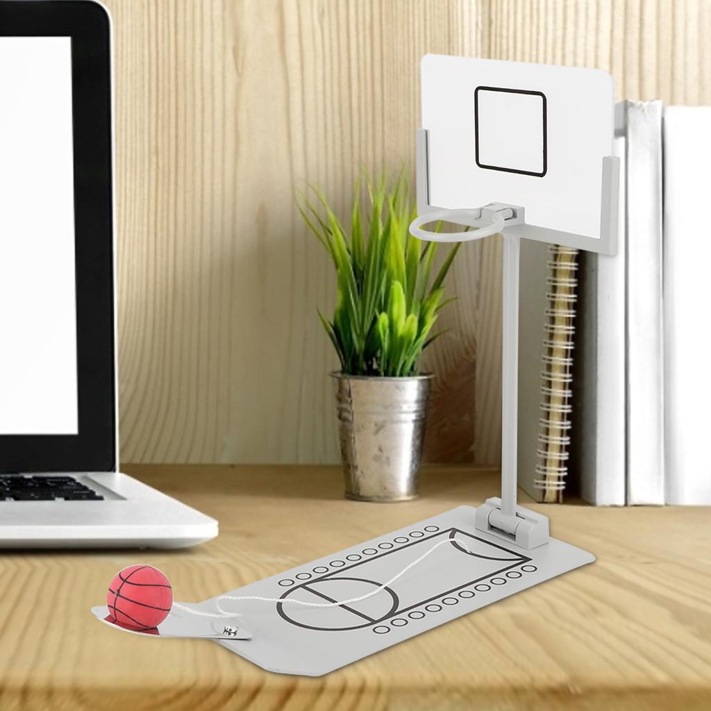 Miniature Office Desktop Ornament Decoration Basketball Hoop Toy Board Game for Basketball Lovers