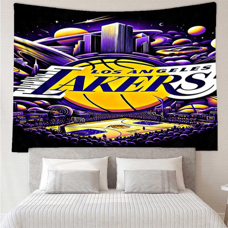 Los Angeles Lakers logo Tapestry for Bedroom Aesthetic Classroom Tapestries Wall Hanging for Living Room Dorm Office,Ideal Creative Gift