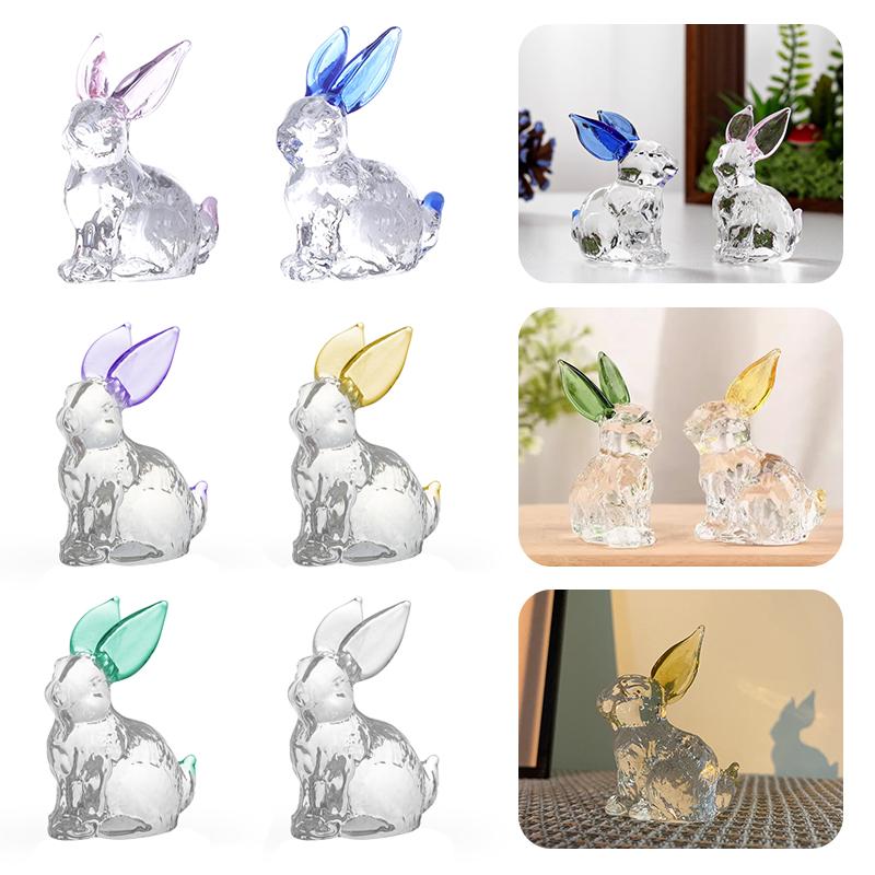 1 шт. настольное украшение милые хрустальные поделки домашнее украшение мини украшение креативный хрустальный кролик орнамент маленький 56x28x68 мм