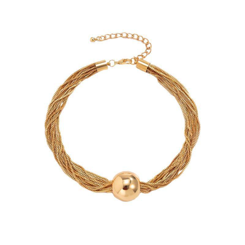 European and American Jewelry Hip-hop Trend Pendant Neck Chain Multi-layer Chain Collarbone Necklace Jewelry Temperament Ball Personality Necklace