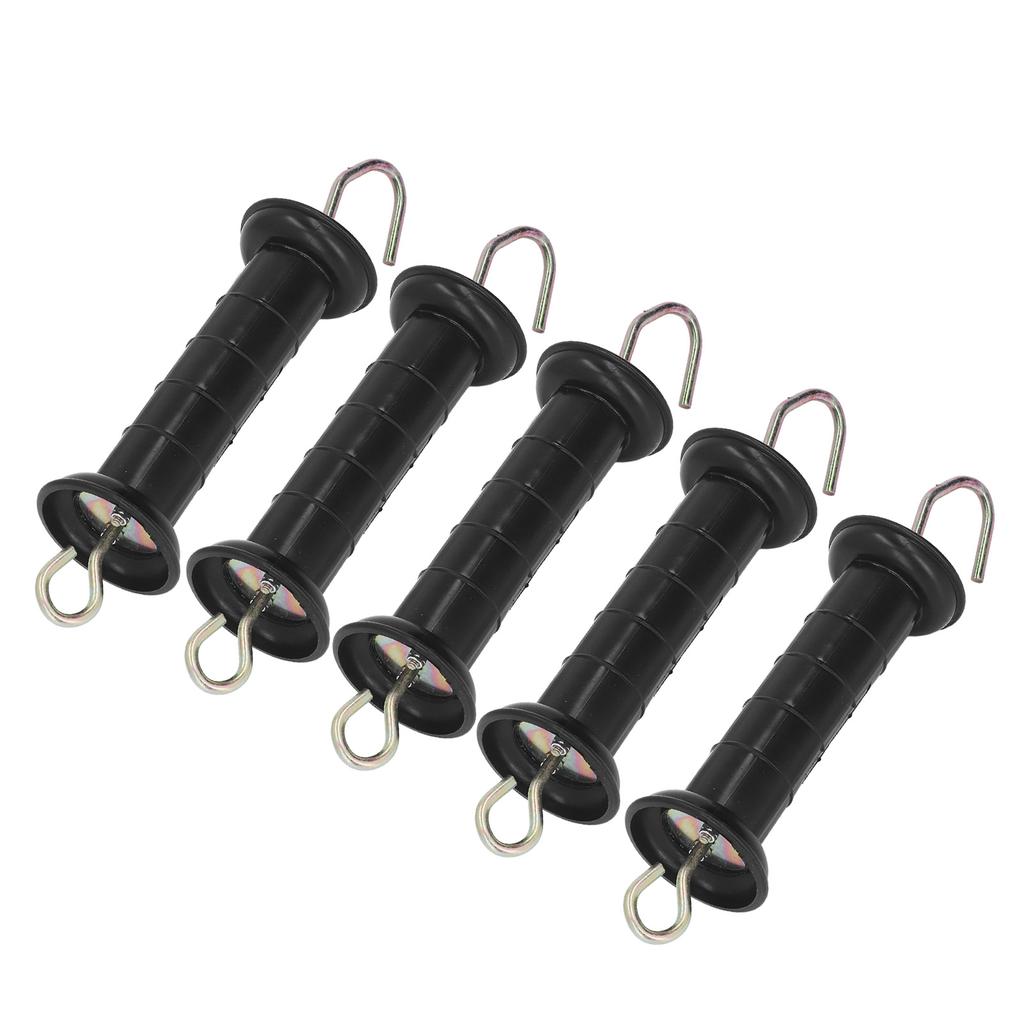 5Pcs Electric Fence Handle Insulated Gate Grip Bar with Metal Hook for Farm Pasture