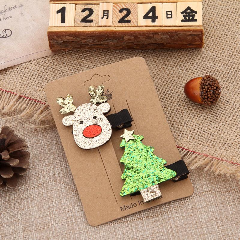 Cute Christmas Set Hairpin, Christmas Elk Hairpin, Creative Decorative Duck Bill Clip
