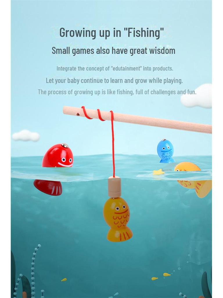 Детская деревянная магнитная игрушка для ловли рыбы и насекомых для раннего образования и взаимодействия родителей и детей