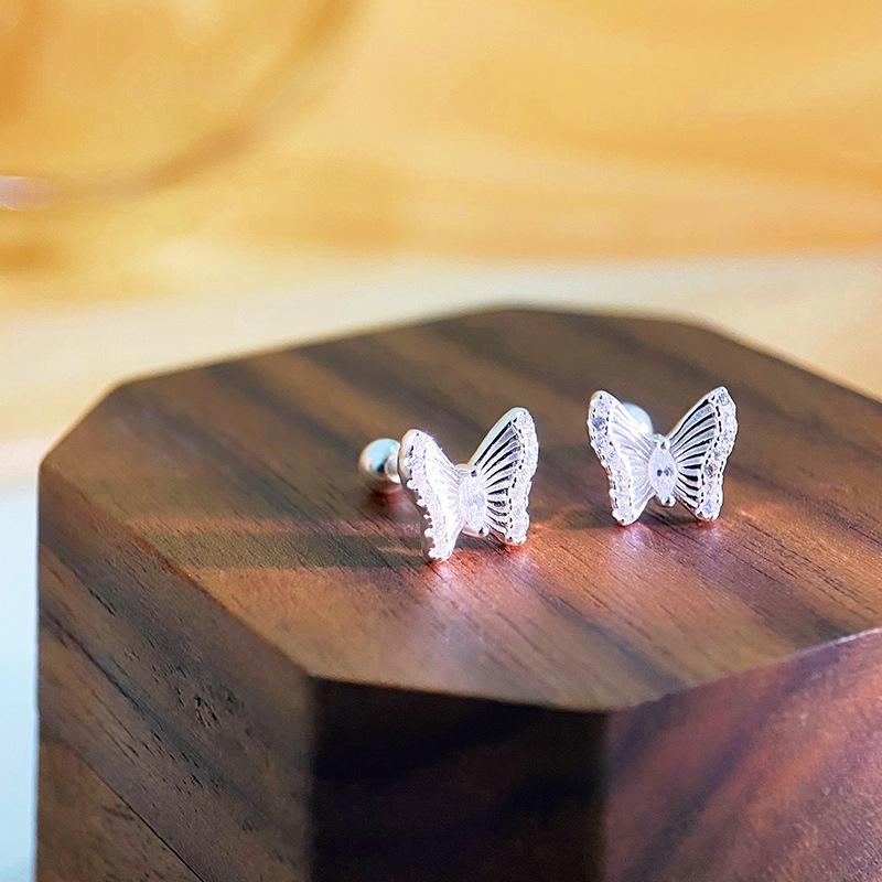 Изысканные маленькие и свежие серьги-бабочки с винтами для женщин, легкие роскошные новые серьги высокого класса