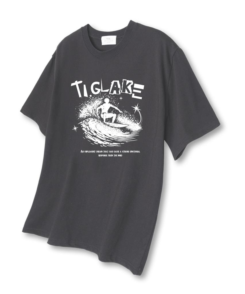 TI.GLAKE Surfboy Oversized Short Sleeve T-Shirt Dark Gray