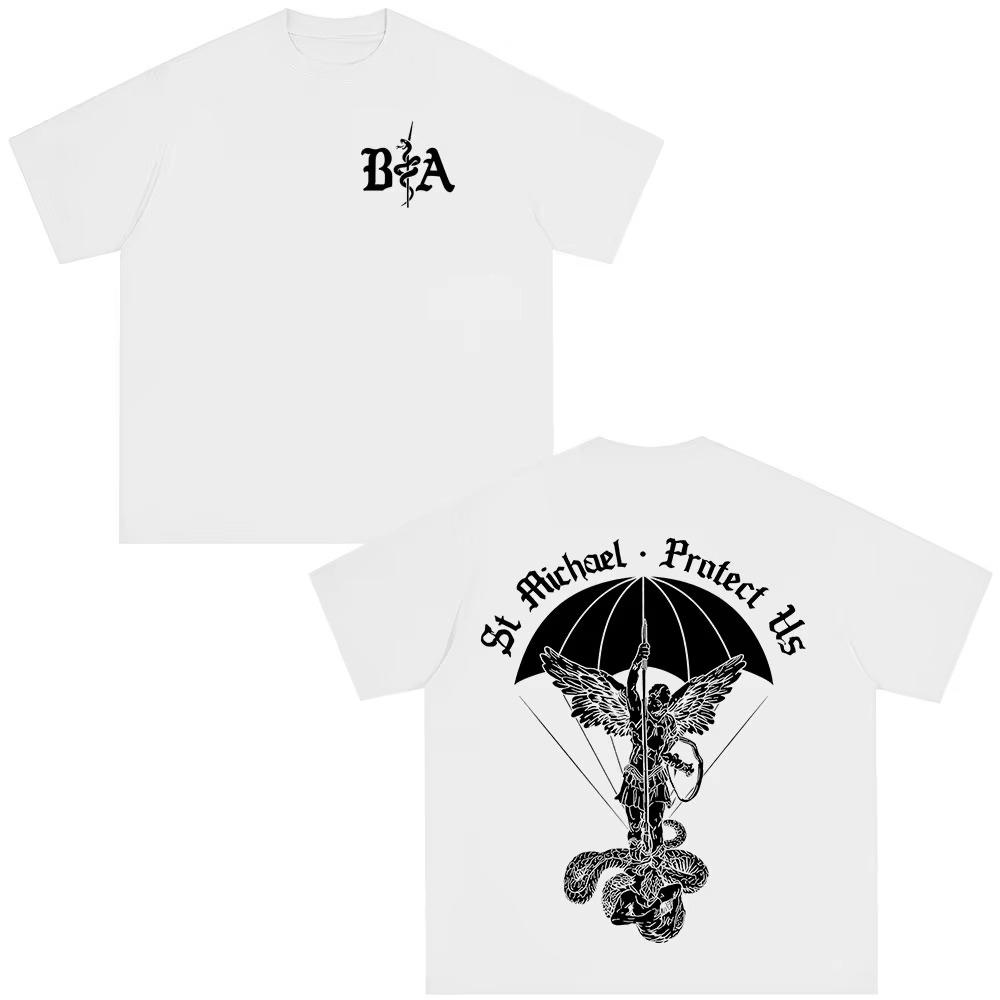 2026 St Michael Brothers In Arms Double Sided Printed Tshirt Unisex Wounisex Clothing Summer Casual Cotton Ove