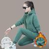 Women's Plush Sports Suits - Fall/Winter 2025 Hooded Pullover & Pants Set