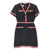 GUCCI 572304 Navy Black Interlocking G Pearl Button Short Sleeve Dress dress 38 blackUsed
