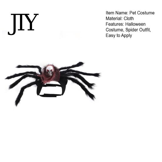 Lightweight Pet Cosplay Costume for Halloween Spider Costume, Cat Outfit with Skull Face, Black Soft Fabric Apparel Cats Holiday Dogs Party