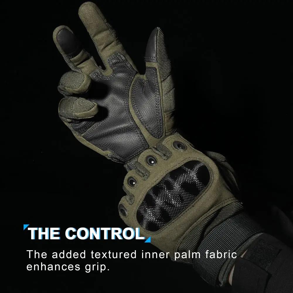 Tactical Men Full Finger Gloves Hard Knuckle Touch Screen Non-slip Wear-resistant Gloves for Outdoor Airsoft Hunting Hiking