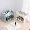 1PC PP Desktop Double Layer Storage Rack Rectangular Organizing