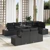 VidaXL 9-Piece Garden Sofa Set with Cushions In Black Poly Rattan 3349209